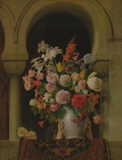 Un vaso di fiori sulla finestra di un harem da Francesco Hayez