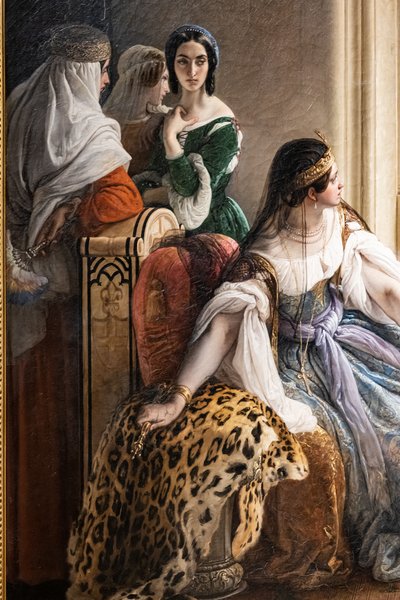 Giorgio Cornaro informa la Regina Caterina Cornaro che non è più proprietaria del suo regno mentre lo stendardo del Leone sventola sulla fortezza dell