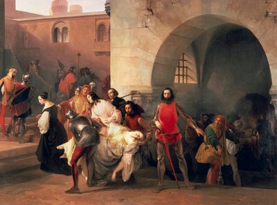 Marco Visconti trova il Salto di Bice nel seminterrato del castello di Rosate da Francesco Hayez