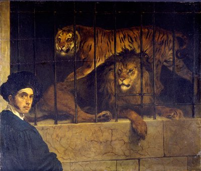 Autoritratto con tigre e leone da Francesco Hayez