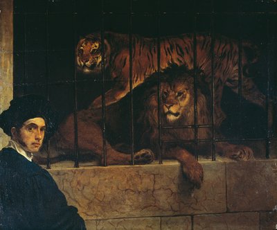 Autoritratto con una tigre e un leone da Francesco Hayez