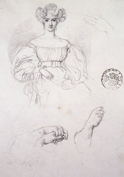 Studio per Ritratto di donna da Francesco Hayez