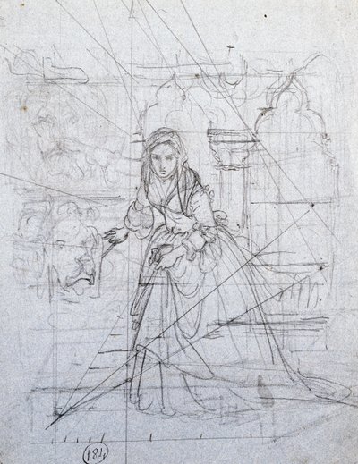 Studio per Accusa Segreta da Francesco Hayez