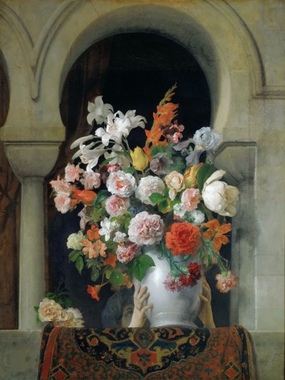 Vaso di fiori sulla finestra di un harem da Francesco Hayez