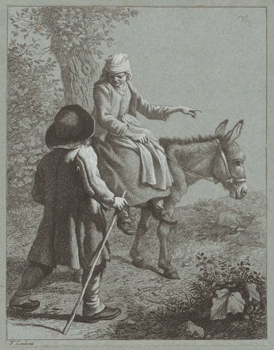 Ragazzo e ragazza con un asino, 1764 da Francesco Londonio