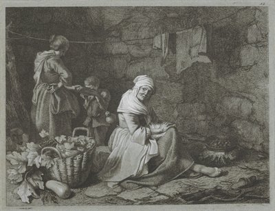 Interno di una fattoria da Francesco Londonio