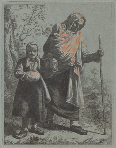 Contadina con bambino e bambina, 1760-1764 da Francesco Londonio