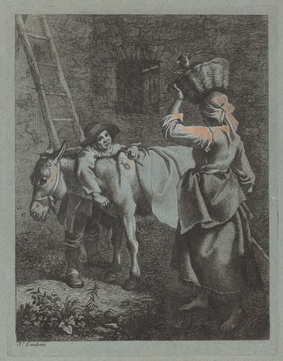 Pastore che parla con una contadina, 1760-1764 da Francesco Londonio