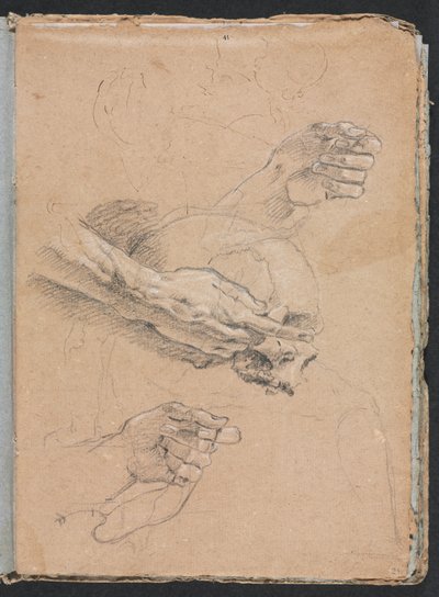 Verona Sketchbook: Studio di mani e teschio (pagina 21) da Francesco Lorenzi