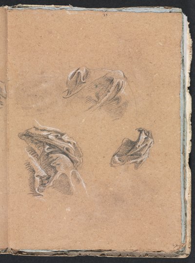 Verona Sketchbook: Studi di drappeggio pagina 69, 1760 da Francesco Lorenzi