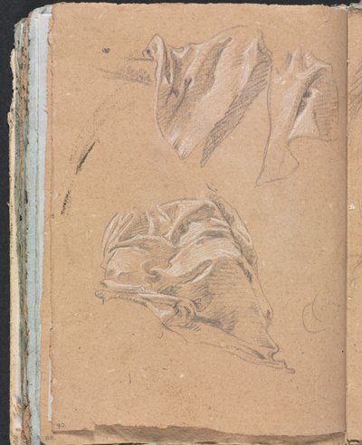 Taccuino di Verona: studi di drappeggio pagina 90, 1760 da Francesco Lorenzi