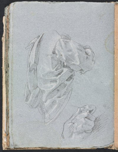 Verona Sketchbook: Studio di drappeggio con mano sinistra (pagina 86) da Francesco Lorenzi