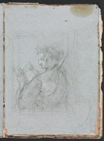 Taccuino di Verona: Figura femminile con libro aperto pagina 63 da Francesco Lorenzi