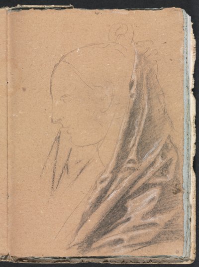 Taccuino di Verona: Testa femminile con drappeggio pagina 81, 1760 da Francesco Lorenzi