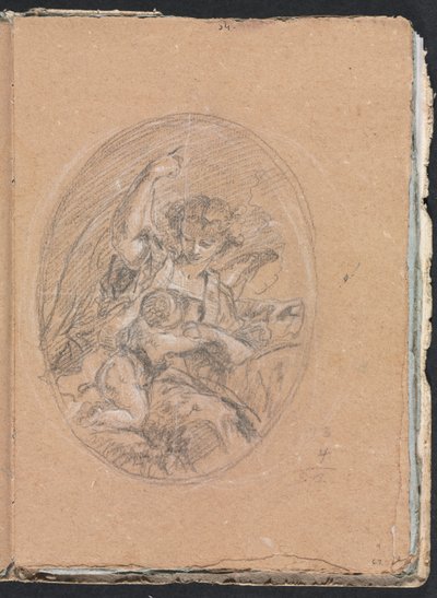 Verona Sketchbook: Figura con bambino in tondo (pagina 67) da Francesco Lorenzi