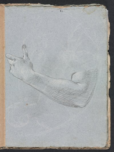 Taccuino di Verona: braccio sinistro e mano pagina 47, 1760 da Francesco Lorenzi
