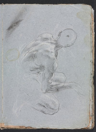 Taccuino di Verona: Nudo maschile di schiena, pagina 9, 1760 da Francesco Lorenzi