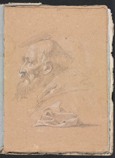 Verona Sketchbook: Monaco di profilo con drappeggio (pagina 87) da Francesco Lorenzi