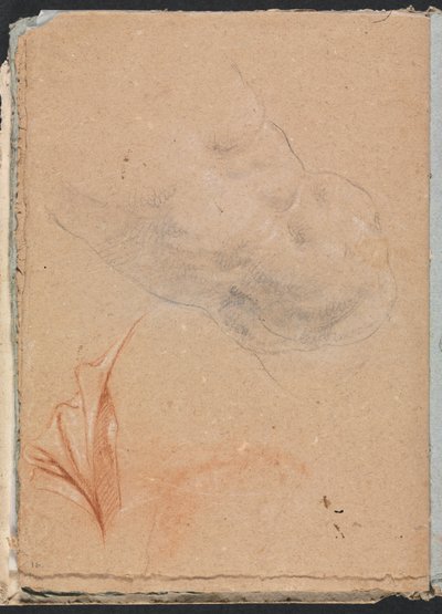 Verona Sketchbook: Torso maschile nudo con drappeggio pagina 16, 1760 da Francesco Lorenzi