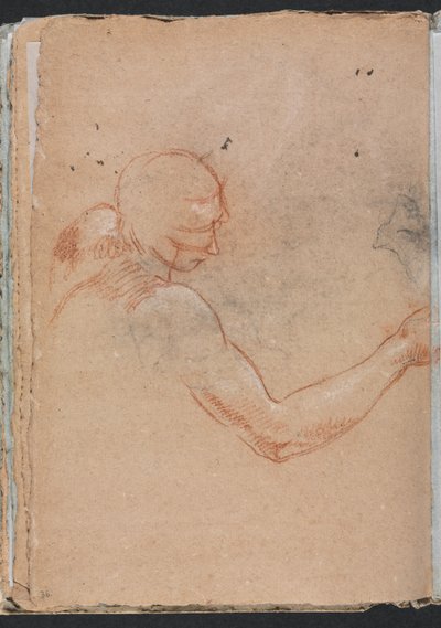 Taccuino di Verona: Nudo con testa e braccio destro pagina 36, 1760 da Francesco Lorenzi