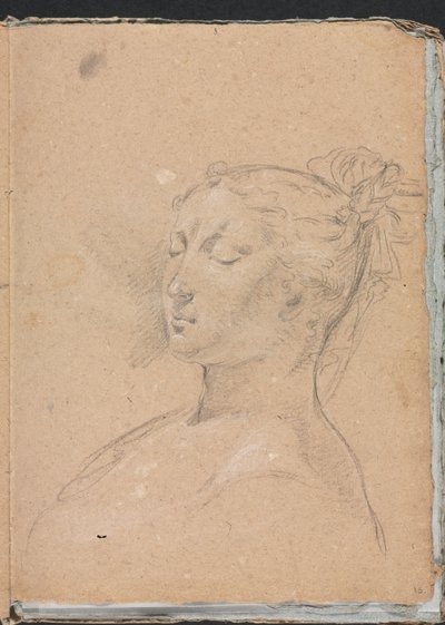 Taccuino di Verona: Donna con occhi chiusi pagina 15, 1760 da Francesco Lorenzi