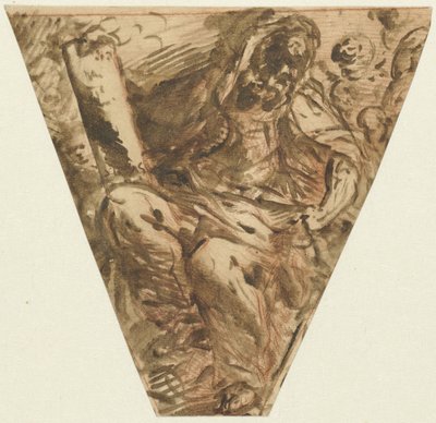 Decorazione con un apostolo seduto da Francesco Maffei (attributed to)