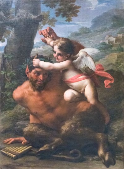 La lotta tra Cupido e Pan da Francesco Mancini