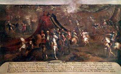 Guerra di Candia: battaglia tra la flotta veneziana di Francesco Morosini e la flotta turca in fuga nel 1650 da Francesco Monti