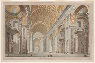 Veduta interna della Chiesa di San Pietro in Vaticano da Francesco Panini