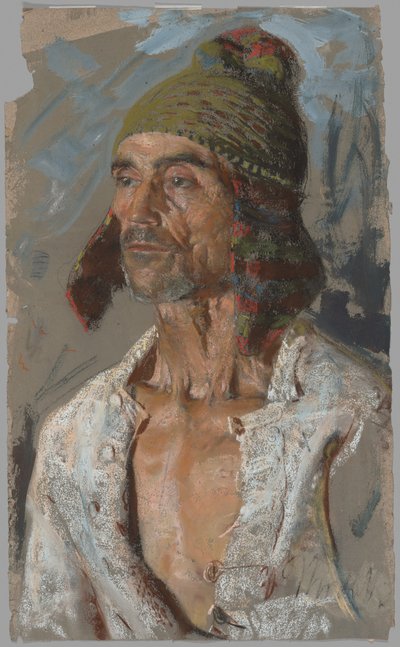Un pastore (Studio per "Il Voto") (recto); Donna che tiene un bambino (Studio per "Il Voto") (verso) da Francesco Paolo Michetti