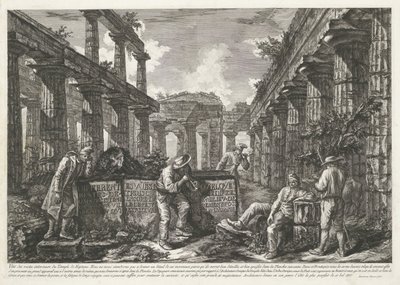 Resti del Tempio di Nettuno a Paestum (dettaglio) da Francesco Piranesi