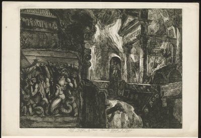 Pagina del titolo con tempio e frammenti architettonici da Francesco Piranesi