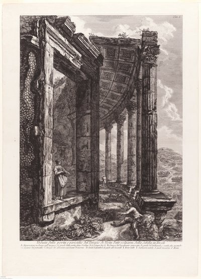 Vista della Porta e del Peristilio del Tempio di Vesta da Francesco Piranesi