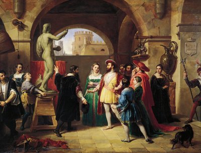Francesco I (re di Francia) nello studio di Benvenuto Cellini da Francesco Podesti