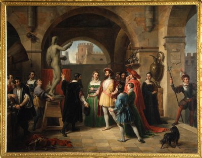 Francesco I nello studio di Benvenuto Cellini da Francesco Podesti