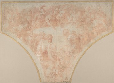 Mela della discordia lanciata da Eris al matrimonio di Peleo e Teti (studio per affresco) da Francesco Primaticcio