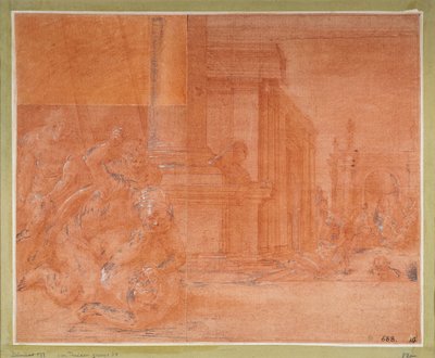 Odysseus bekämpft den Bettler Irus da Francesco Primaticcio