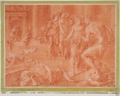 Odysseus befiehlt die Tötung von Penelopes Dienern da Francesco Primaticcio