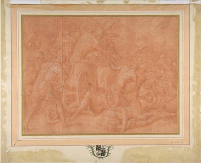 Ulisse e i suoi compagni combattono i Ciconi davanti alla città di Ismaro (studio) da Francesco Primaticcio