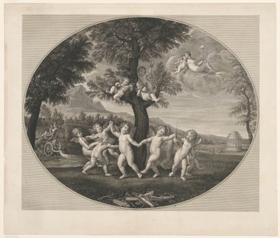 Putti danzanti intorno a un albero da Francesco Rosaspina