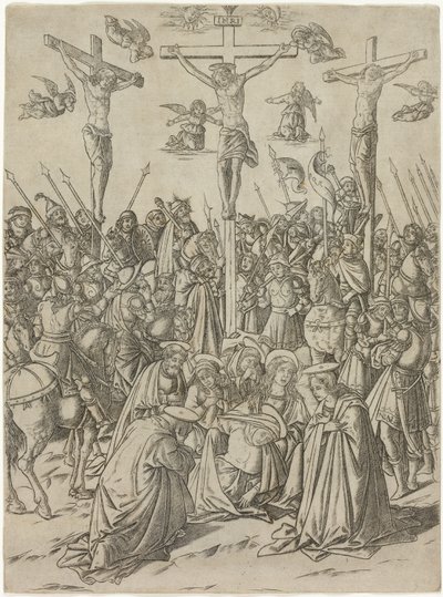 La Crocifissione con i Due Ladroni, tavola dieci dalla Vita della Vergine e di Cristo da Francesco Rosselli