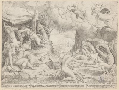 Apollo e Diana uccidono i figli di Niobe da Francesco Salviati