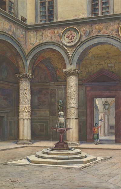 Cortile di Palazzo Vecchio, Firenze, XIX secolo da Francesco Salviati