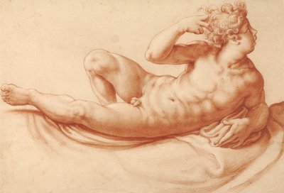 Nudo maschile reclinato da Francesco Salviati