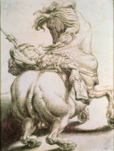 Cavaliere trafitto da una lancia, XVI secolo da Francesco de Rossi Salviati Cecchino