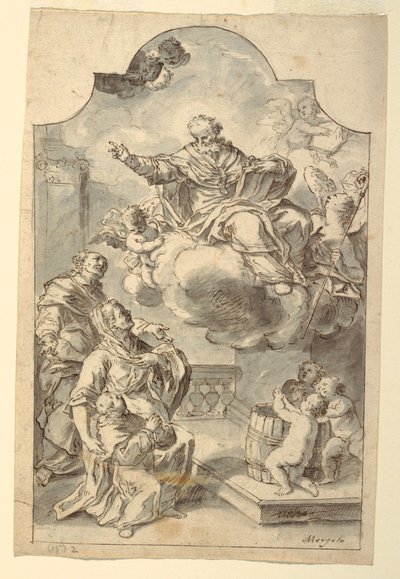 Immagine votiva di un ragazzo presentata dai suoi genitori a San Nicola di Bari da Francesco Saverio Mergolo