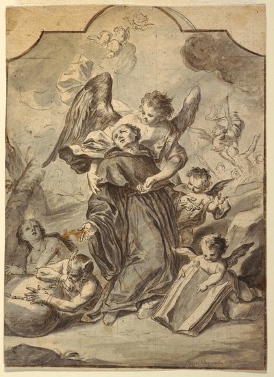 Disegno, Visione di un santo monaco benedettino, 1776 da Francesco Saverio Mergolo