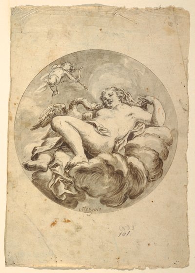 Progetto per un affresco sul soffitto: Leda e il cigno da Francesco Saverio Mergolo