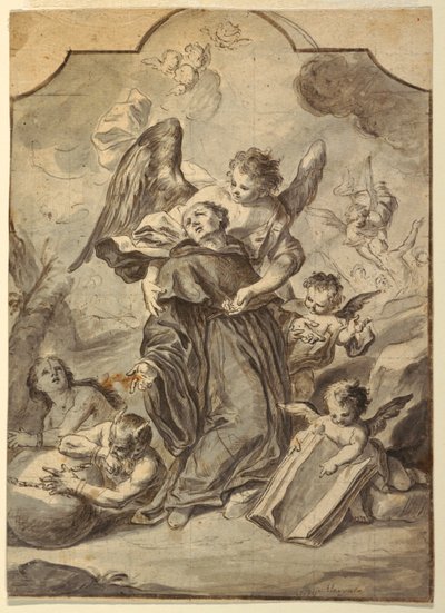 Visione del monaco benedettino santo da Francesco Saverio Mergolo