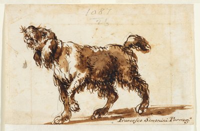 Cane che ulula (recto), c.1700-50 da Francesco Simonini